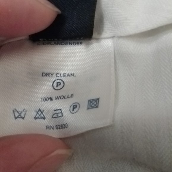 mens Lands' End tan wool dress pants, approx 32x28" - Picture 6 of 6